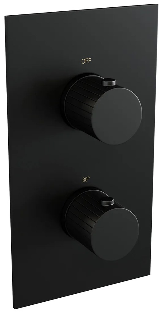 Brauer Stripe inbouw regendouche met 25cm hoofddouche, plafondarm en staafhanddouche set 15 zwart mat