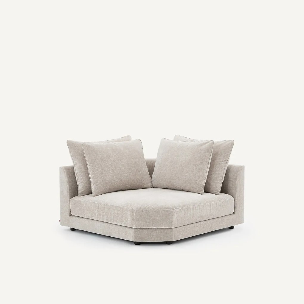 Modulair hoekbank in chenille fluweel, TIBERIO