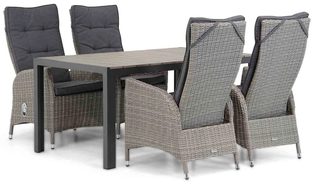 Tuinset 4 personen 155 cm Wicker Grijs Garden Collections Lincoln/Young