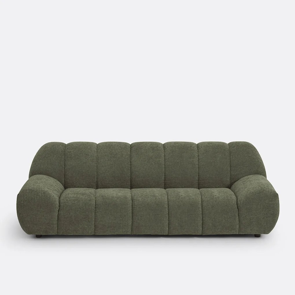 4-zitsbank van chenille fluweel met reliëf, Nuria