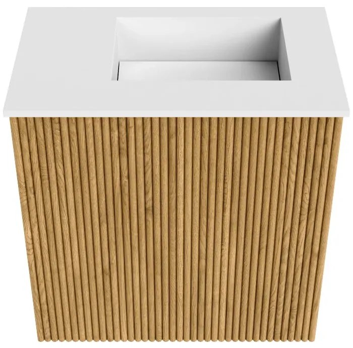 Mondiaz Joya 40cm toiletmeubel oak met wastafel faye rechts zonder kraangat talc