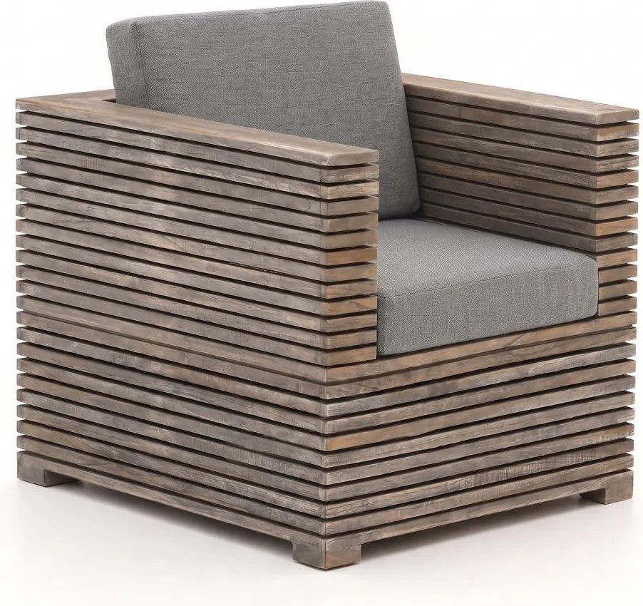 + 15% kassakorting | Lounge tuinstoel |   ROUGH-C | Teakhout | Grijs/Old Teak | Kees Smit Tuinmeubelen