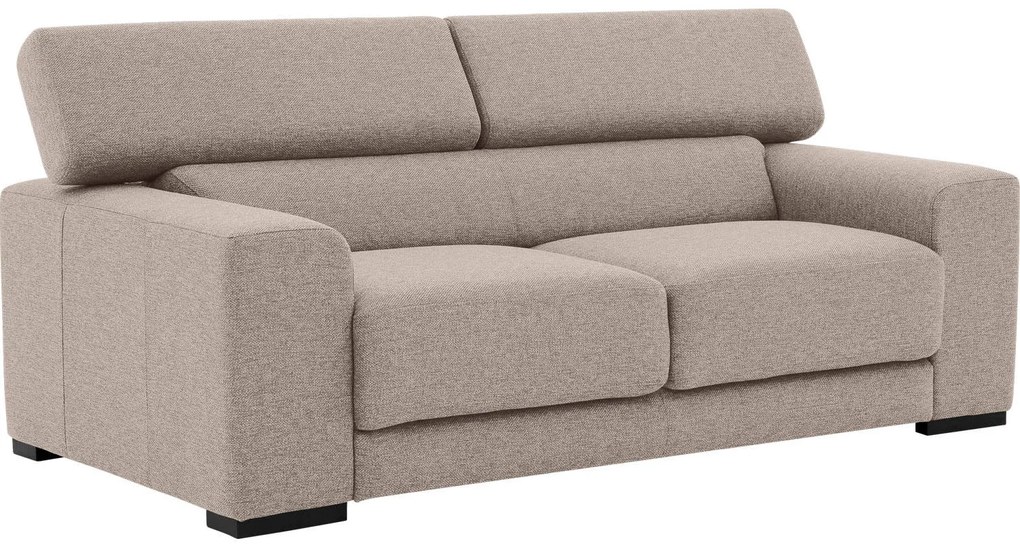 Goossens Bank Nora beige, stof, 2,5-zits, stijlvol landelijk
