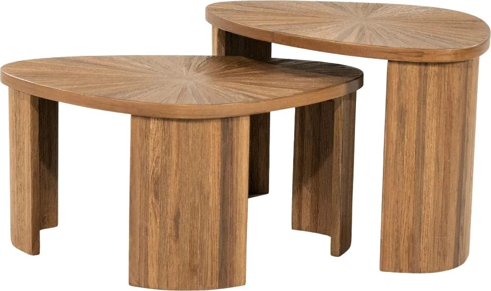 Driehoekige Salontafels Van Teak - 69 X 49cm.