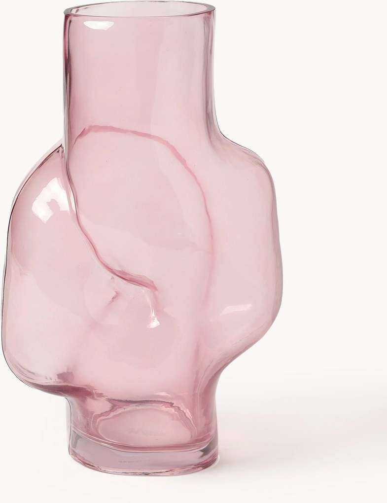 Handgemaakte glazen vaas Gleam, H 32 cm