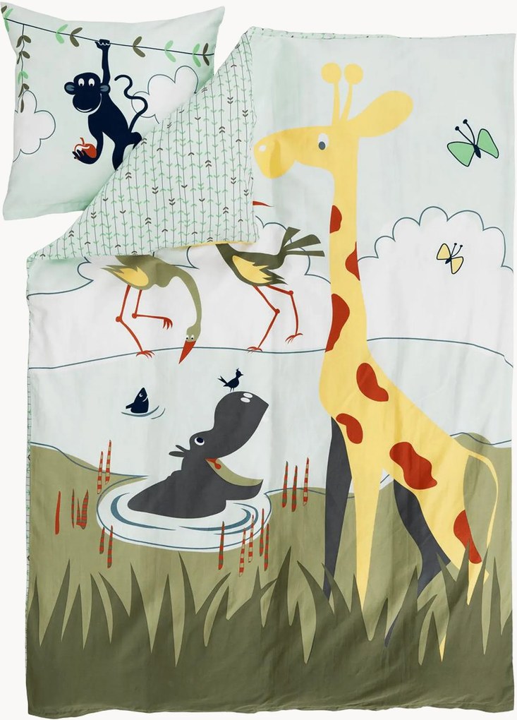 Kinderbeddengoedset Safari van katoensatijn