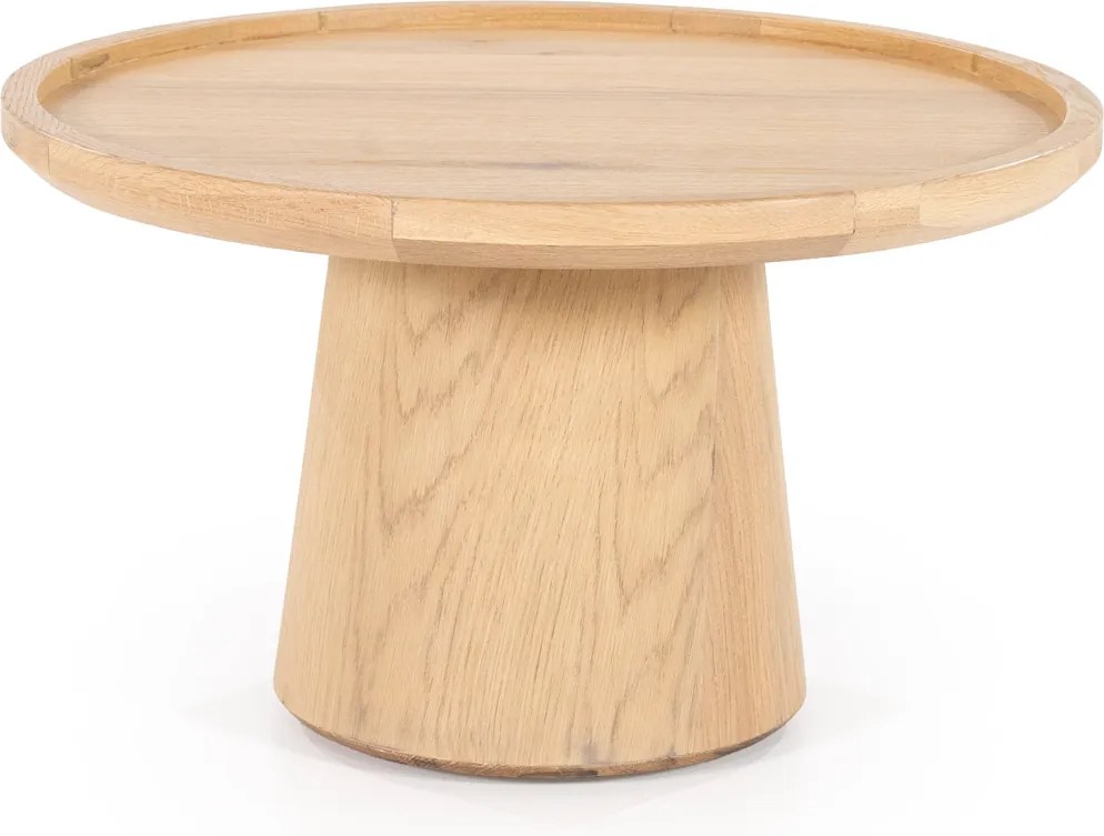 Eiken Salontafel Rond 66 Cm - 66 X 66cm.
