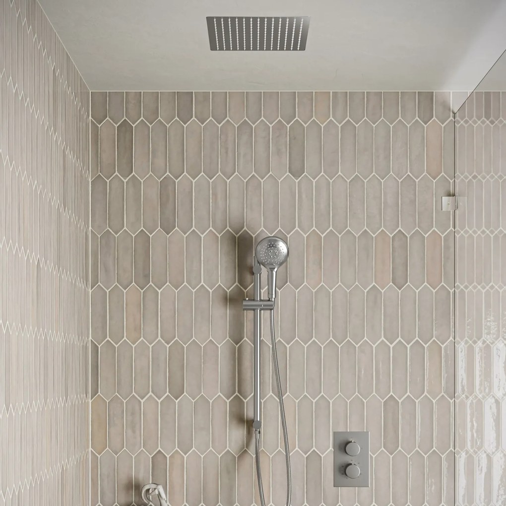 Saniclear Cube inbouw regendouche met inbouw douchekop 30x30cm, glijstang en 2 standen handdouche RVS