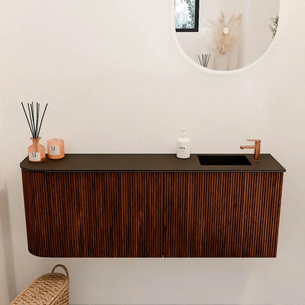 Mondiaz Joya 110cm toiletmeubel ronding links ruby met wastafel faye rechts 1 kraangat urban