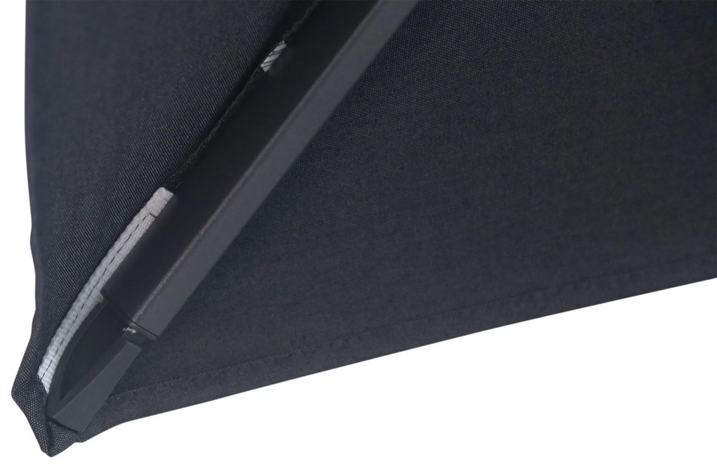 Zweefparasol  3x3m S2 Excellent (incl. voet + hoes) Grijs-antraciet Camello Luna