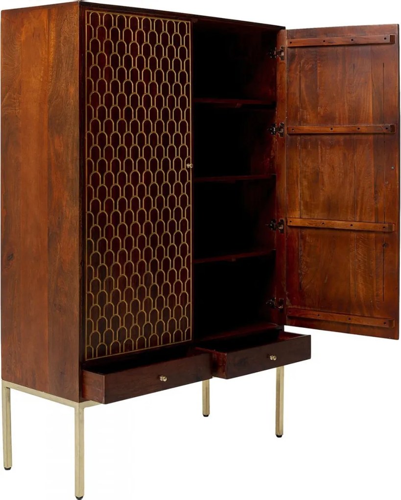 Kledingkast Mangohout Messing - 115x54x180cm.