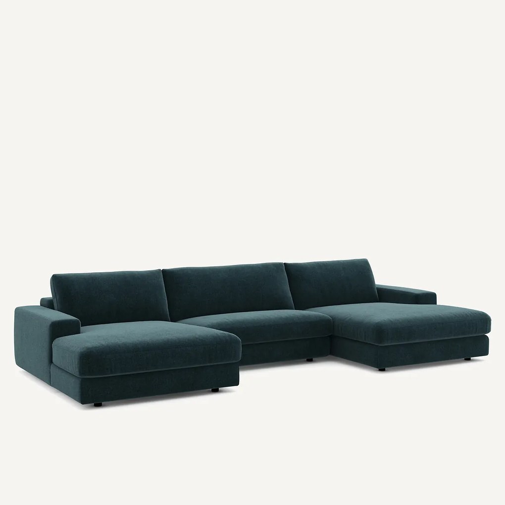 5-zits panoramabank fluweel chenille, Skander