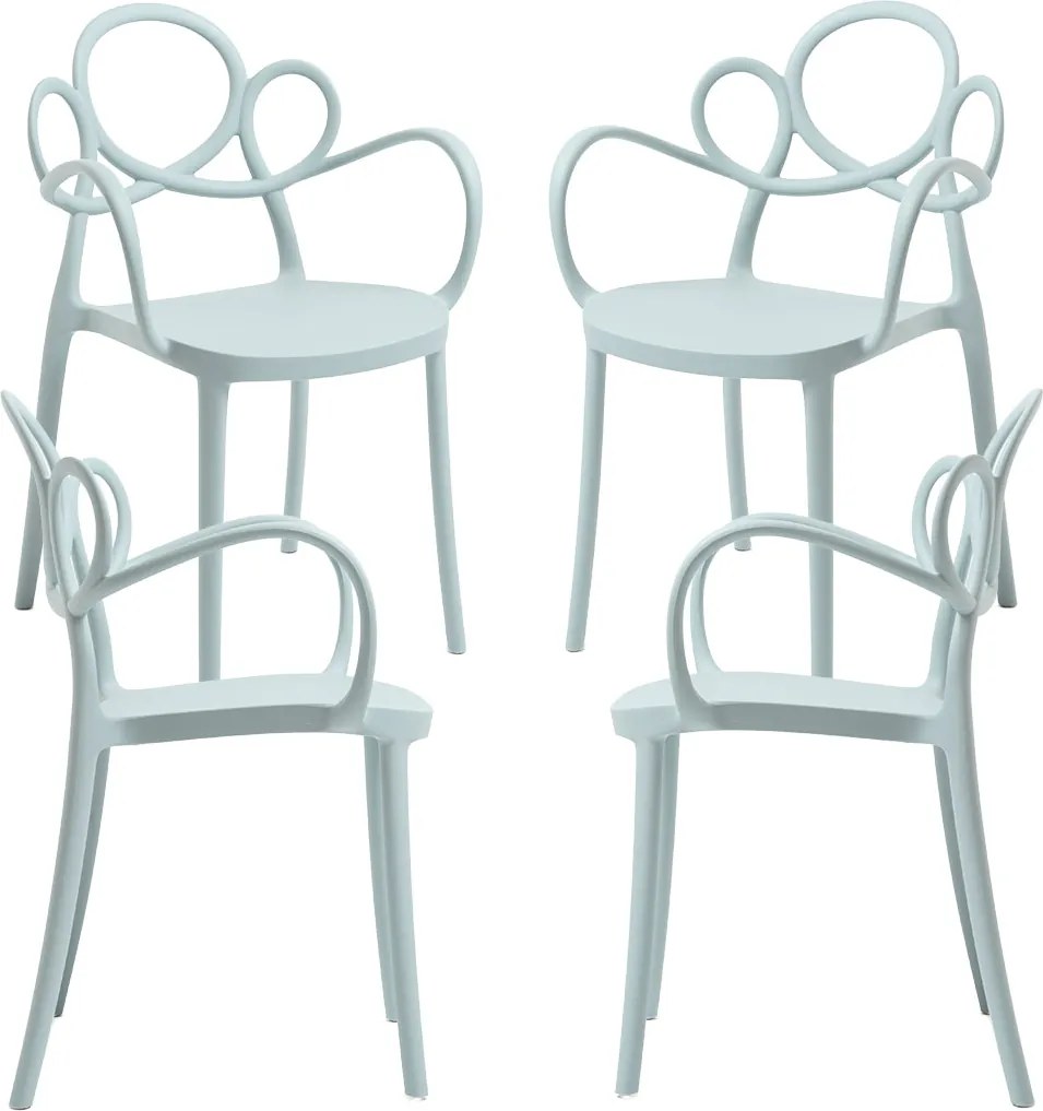 Set 4 Sky Stoelen met Armleuningen
