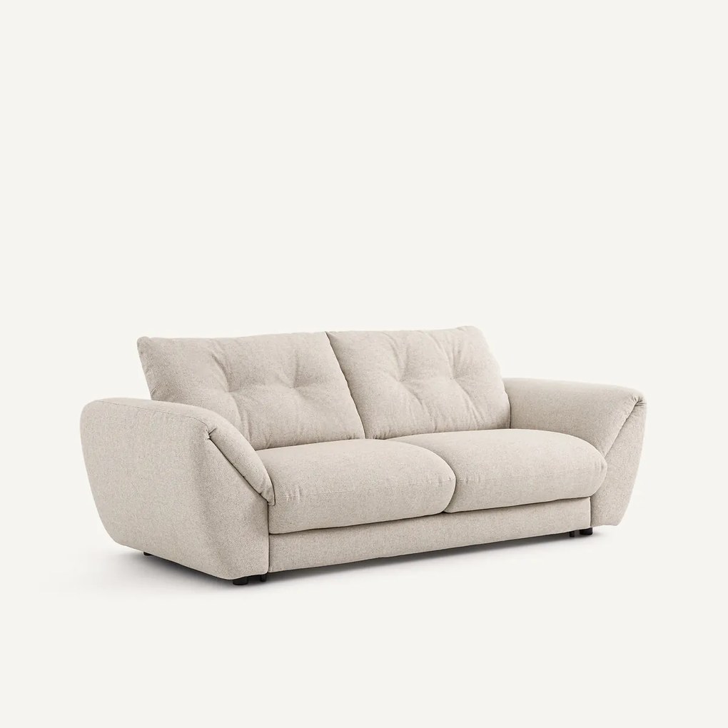 3-zits slaapbank van gestructureerde viscose en linnen, EDGAR