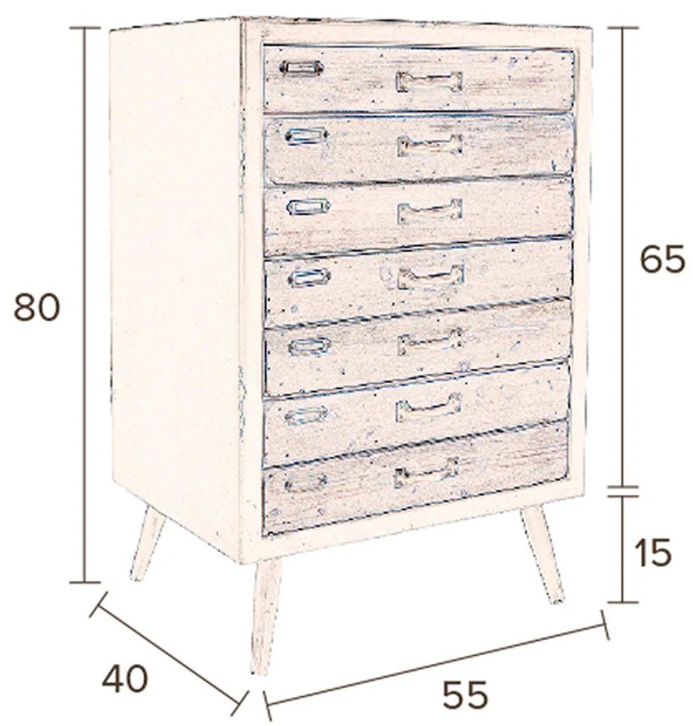Dutchbone Sol L Halfhoge Ladekast - 55x40x80cm.