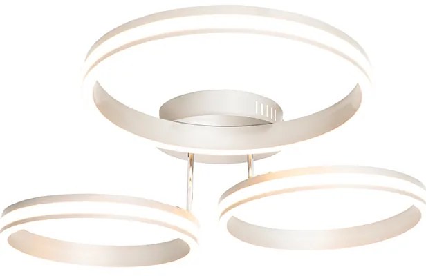 Plafondlamp staal incl. LED 3-staps dimbaar 3-lichts - Navara