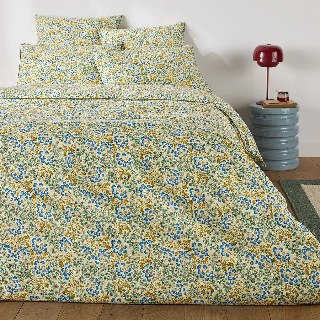 Kussensloop in gewassen katoen, bloemenprint, HANOI