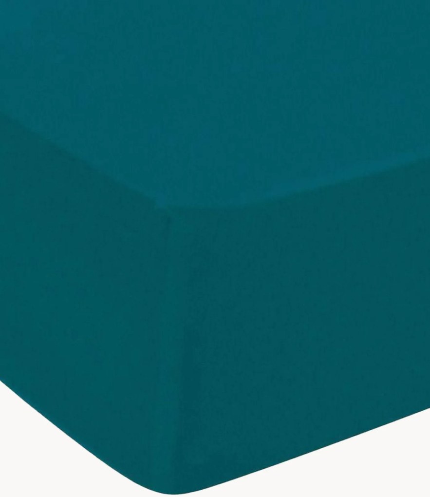 Katoenensatijnen hoeslaken Uni voor boxspring