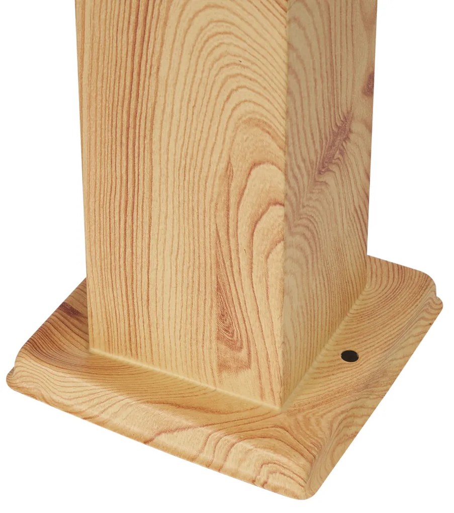 Moderne staande buitenlamp staal met hout print 45cm IP44 - Malois Modern E27 IP44 Buitenverlichting