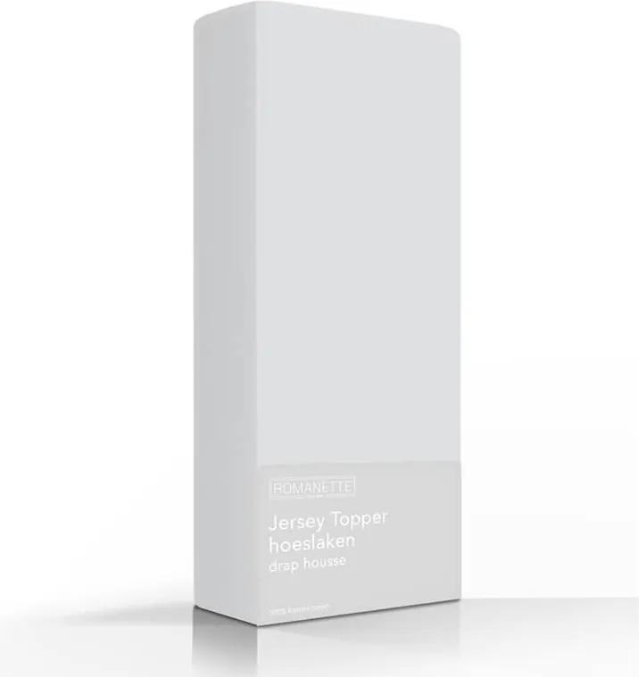 Romanette Jersey Topper - Stretch - Zilver 80/100 x 200/220 80/100 x 200/220