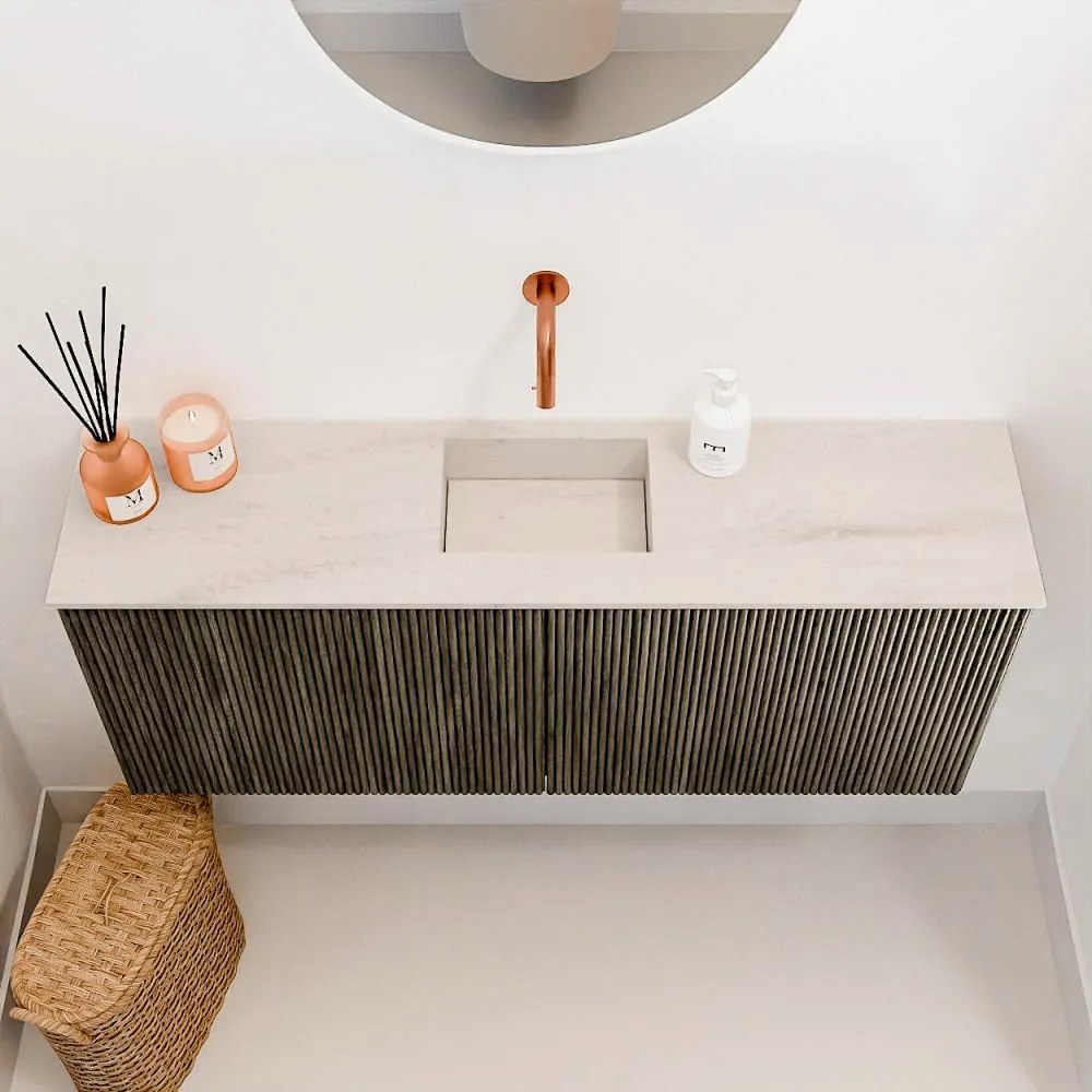 Mondiaz Joya DLux 100cm toiletmeubel shadow met wastafel faye midden zonder kraangat meli