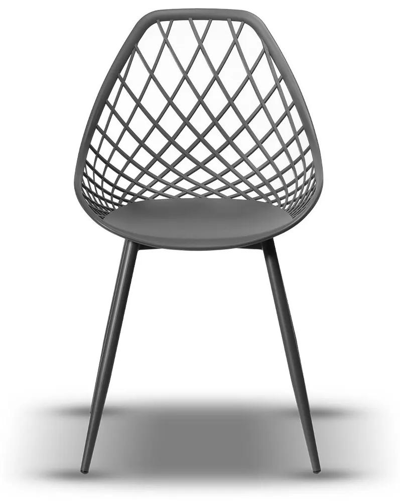 CHICO stoel donkergrijs (grafiet) - modern, opengewerkt, voor keuken / tuin / café