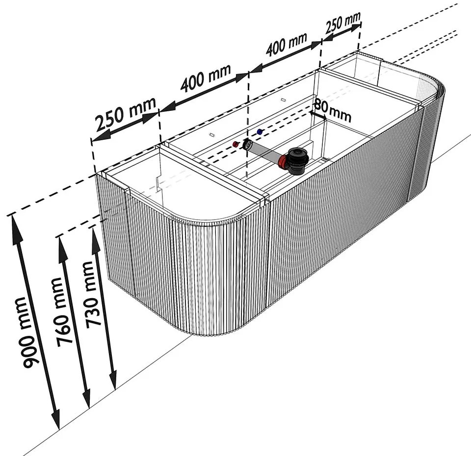 Mondiaz Kurve-dlux 130cm badmeubel ronding links/rechts dusk met 1 lade en 2 deuren en wastafel big small midden zonder kraangat lava