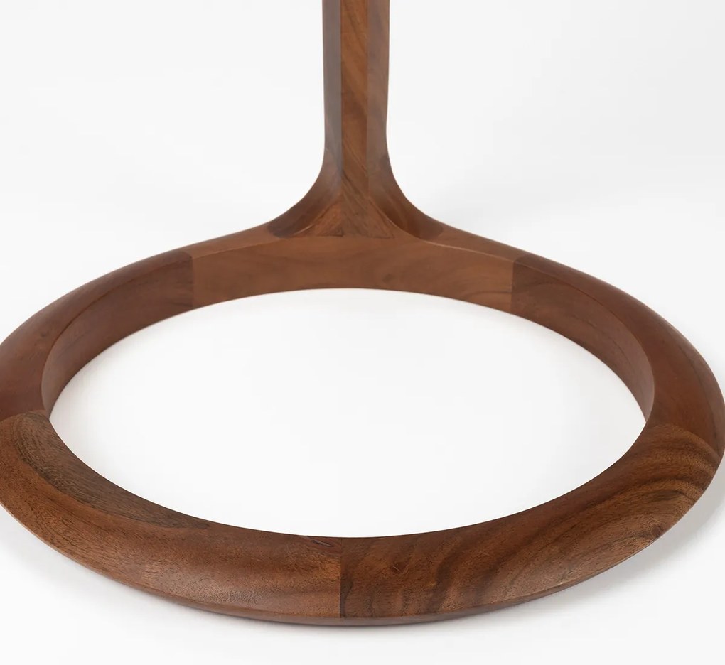 Zuiver Doppio Walnoot Bijzettafel Met Travertin - 41 X 45cm.