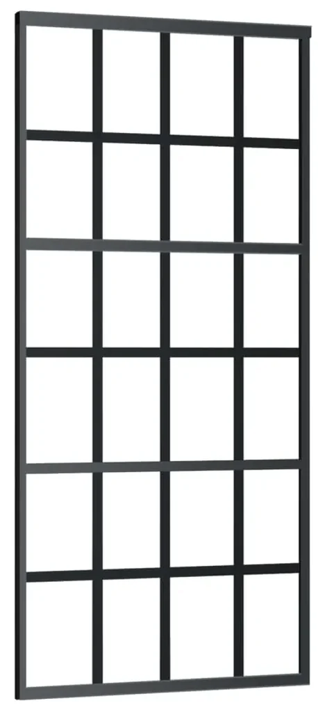 vidaXL Schuifdeur 90x205 cm ESG-glas en aluminium zwart