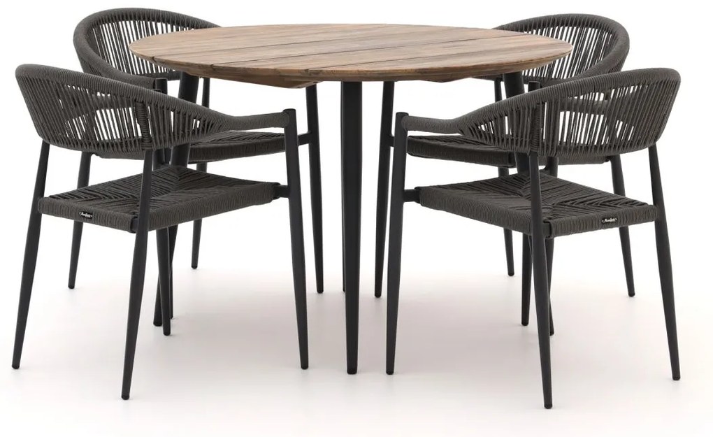 Diningset Manifesto  | 4 personen teakhout | Tuinset stapelbaar | 5-delig | Kees Smit Tuinmeubelen