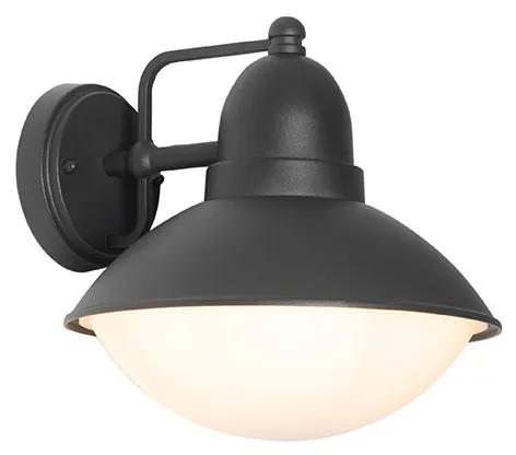 Moderne buiten wandlamp zwart IP44 - Marcel Modern E27 IP44 Buitenverlichting rond