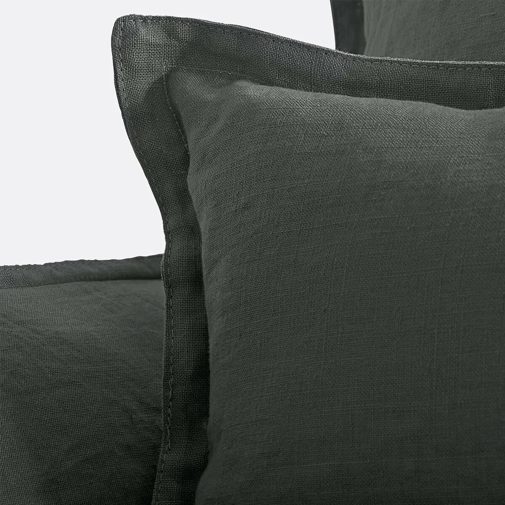 Fauteuil, afneembare hoezen, in gekreukt linnen, Odna