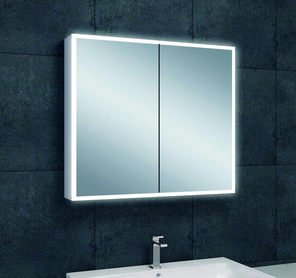 Spiegelkast met verlichting 80x70x13 cm Wit