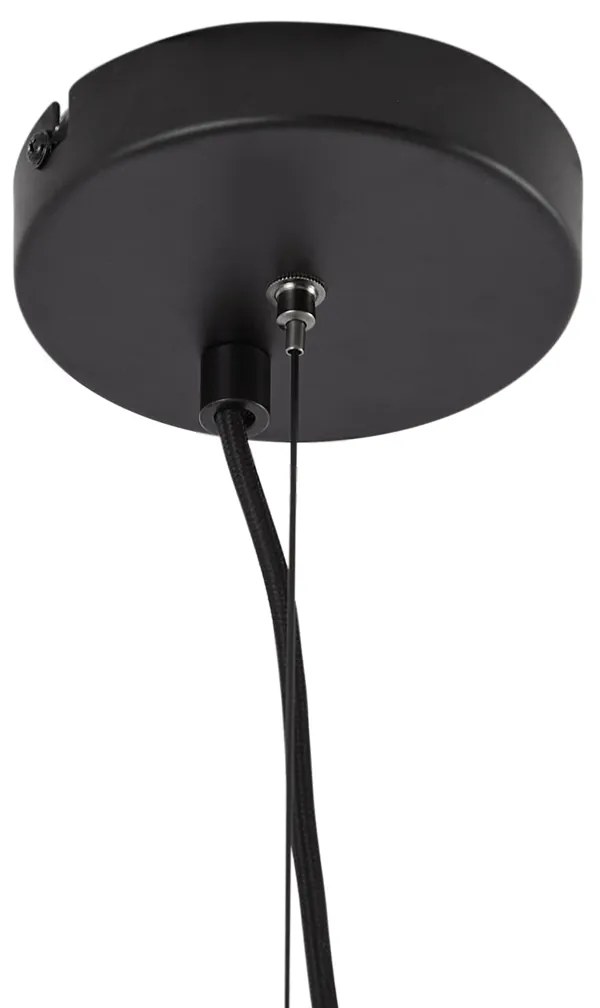 Moderne kroonluchter zwart met smoke glas 9-lichts - Laura