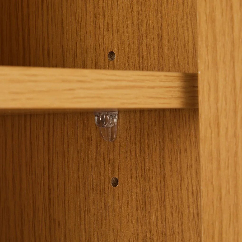 Eiken Tv-meubel Met Ronde Hoeken - 180x40x50cm.