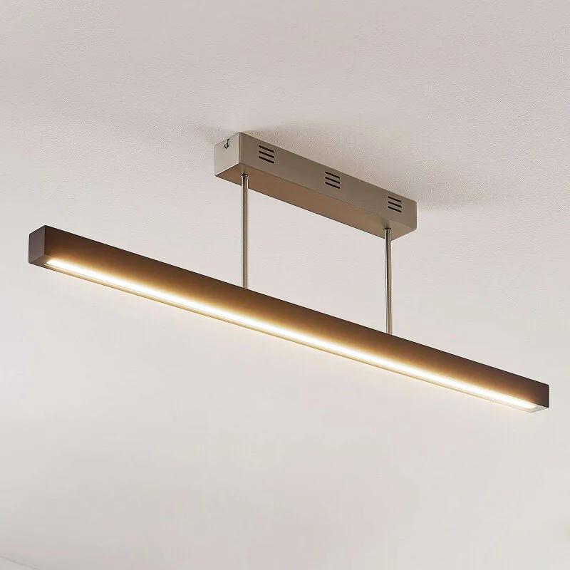 LED houten plafondlamp Tamlin, zwart, 100 cm