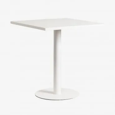 Vierkante Keukentafel 70x70 Cm In Metaal Mizzi Gardenia Wit - Sklum