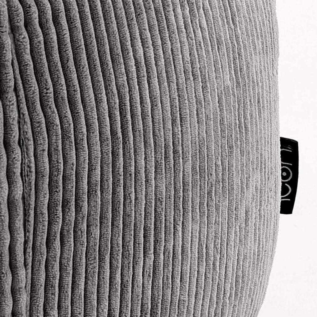 Cloudy Zitzak Corduroy + Poef - Grijs