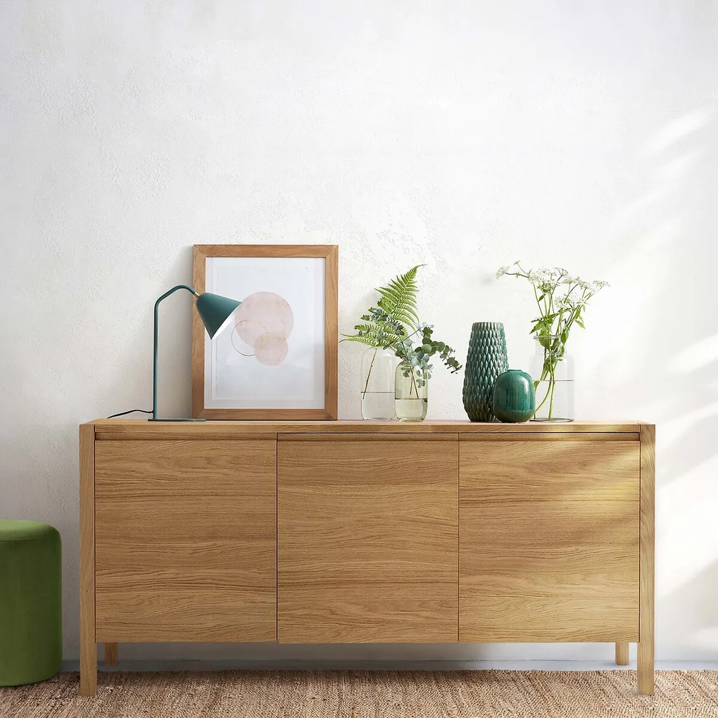 3-deurs dressoir, eiken en eikenfineer, ADÉLITA
