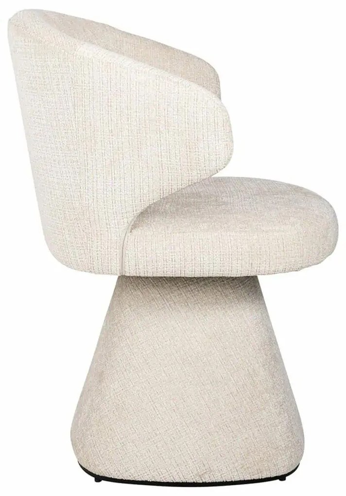 Richmond Interiors Gatsbi Design Stoel Met Stoffen Poot Beige Chenille