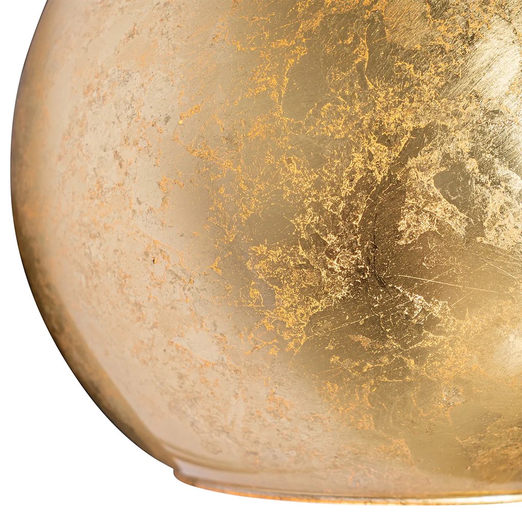 Smart wandlamp zwart met goud glas incl. Wifi A60 - Bert E27 bol / globe / rond Binnenverlichting Lamp