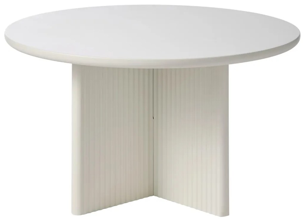 Ronde Salontafel Greige Met Ribbels - 80 X 80cm.