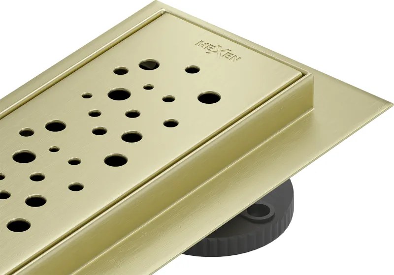 Mexen Flat 360° M12 draaibare lineaire afvoer 80 cm, goud geborsteld - 1A21080-40