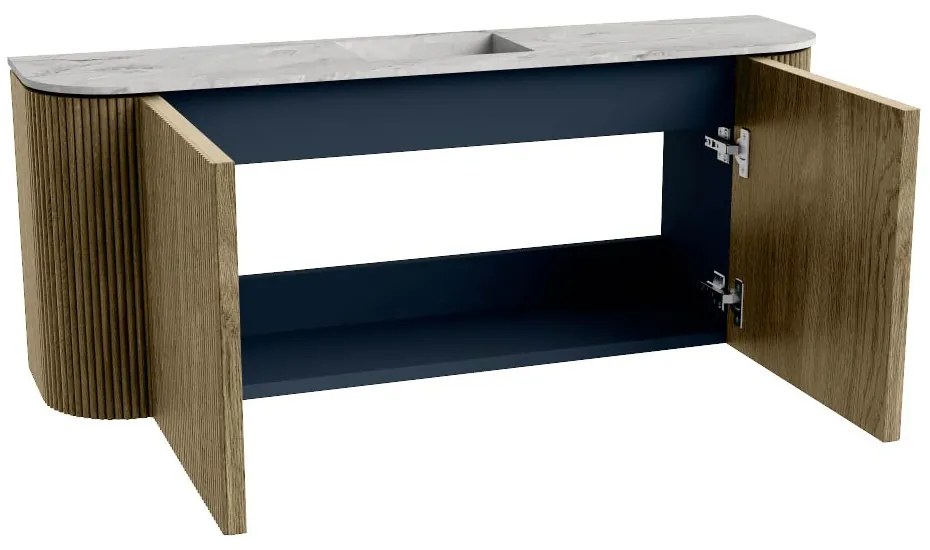 Mondiaz Joya DLux 105cm toiletmeubel ronding links/rechts dusk met wastafel faye midden 1 kraangat glace