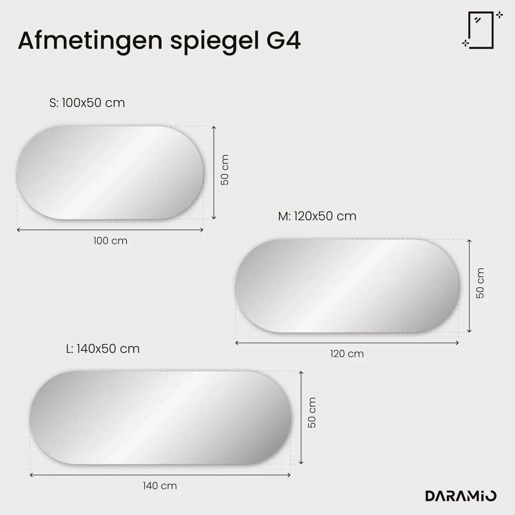 Capsulevormige spiegel met LED-verlichting G4