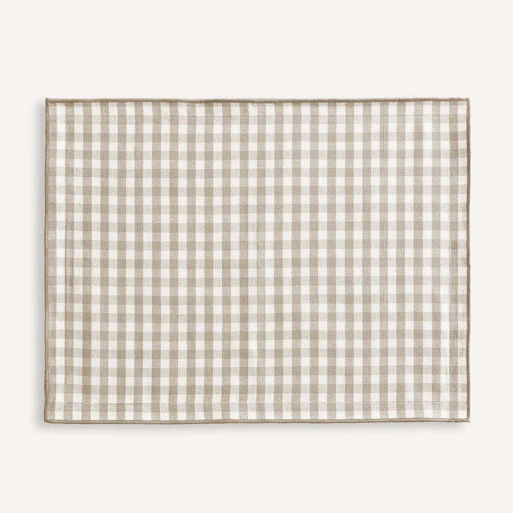 Set van 2 placemats, 30% gerecycled katoen, geweven-geverfd, Soizic