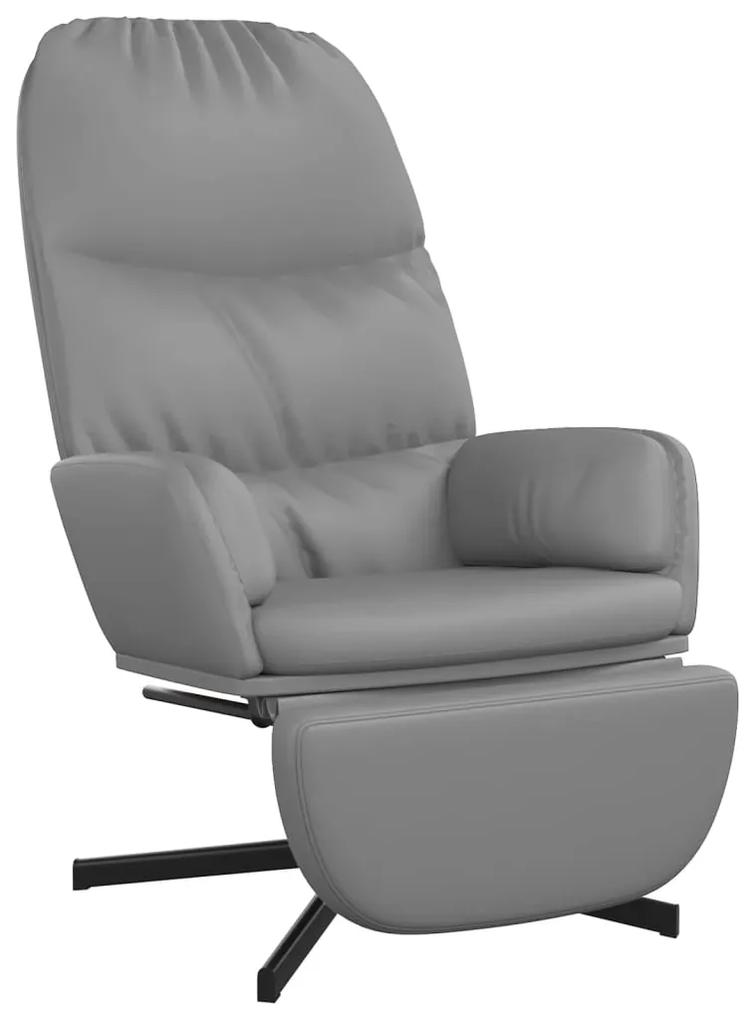 vidaXL Relaxstoel met voetensteun kunstleer grijs