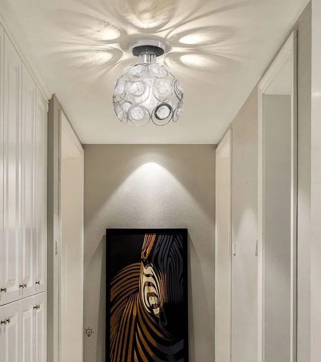 ELEGANTE PLAFONDLAMP APP204-1C ZILVEREN KRISTAL