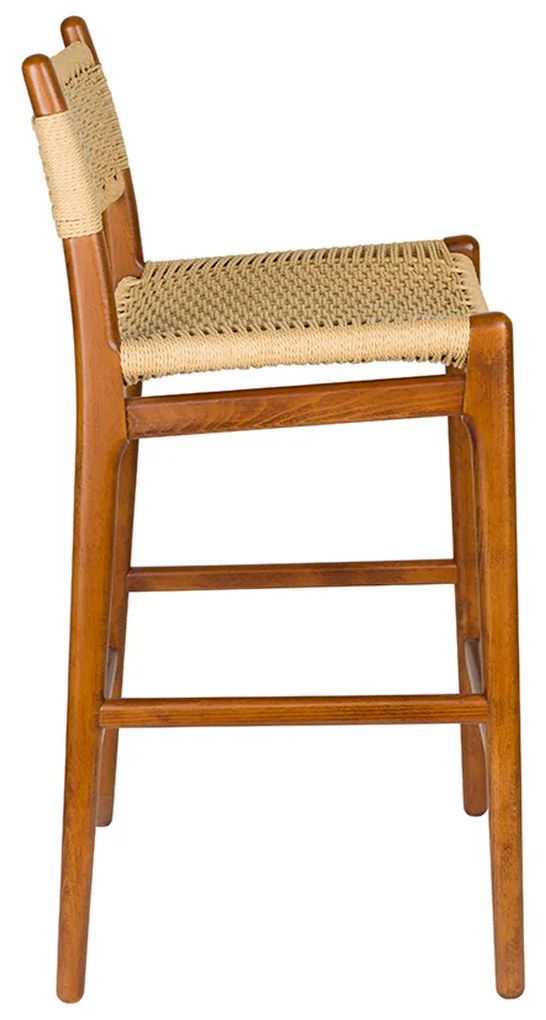 Dutchbone Cecile Houten Frame Barkruk Walnut