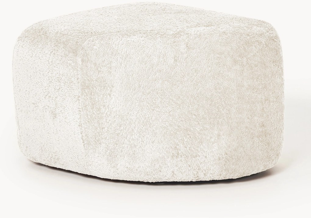 Ovale teddy-bouclé poef Wolke